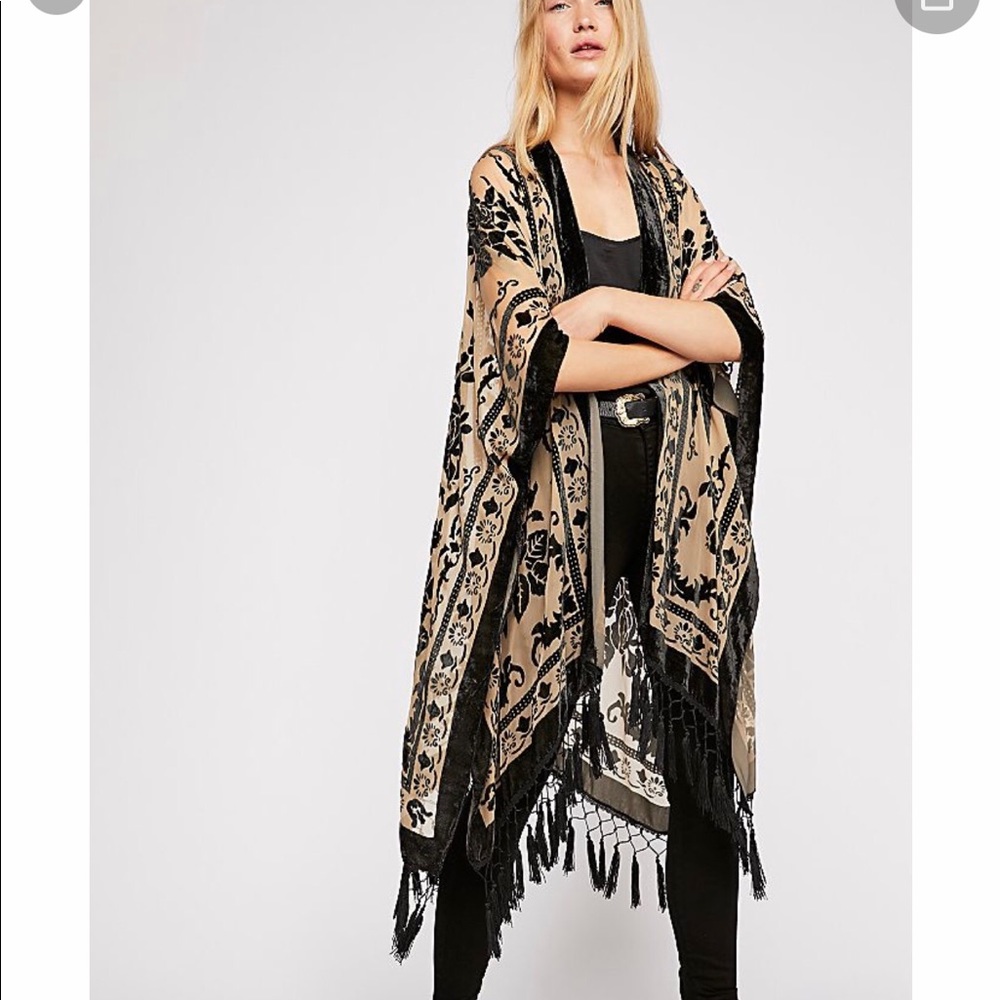 Free People Nightbird Burnout Kimono